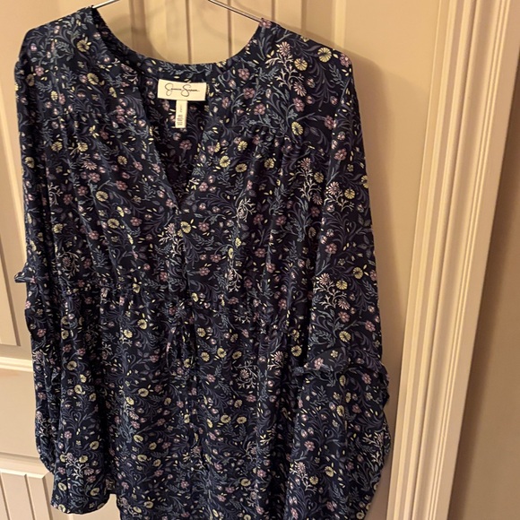Jessica Simpson Floral Blue Blouse - Picture 3 of 4